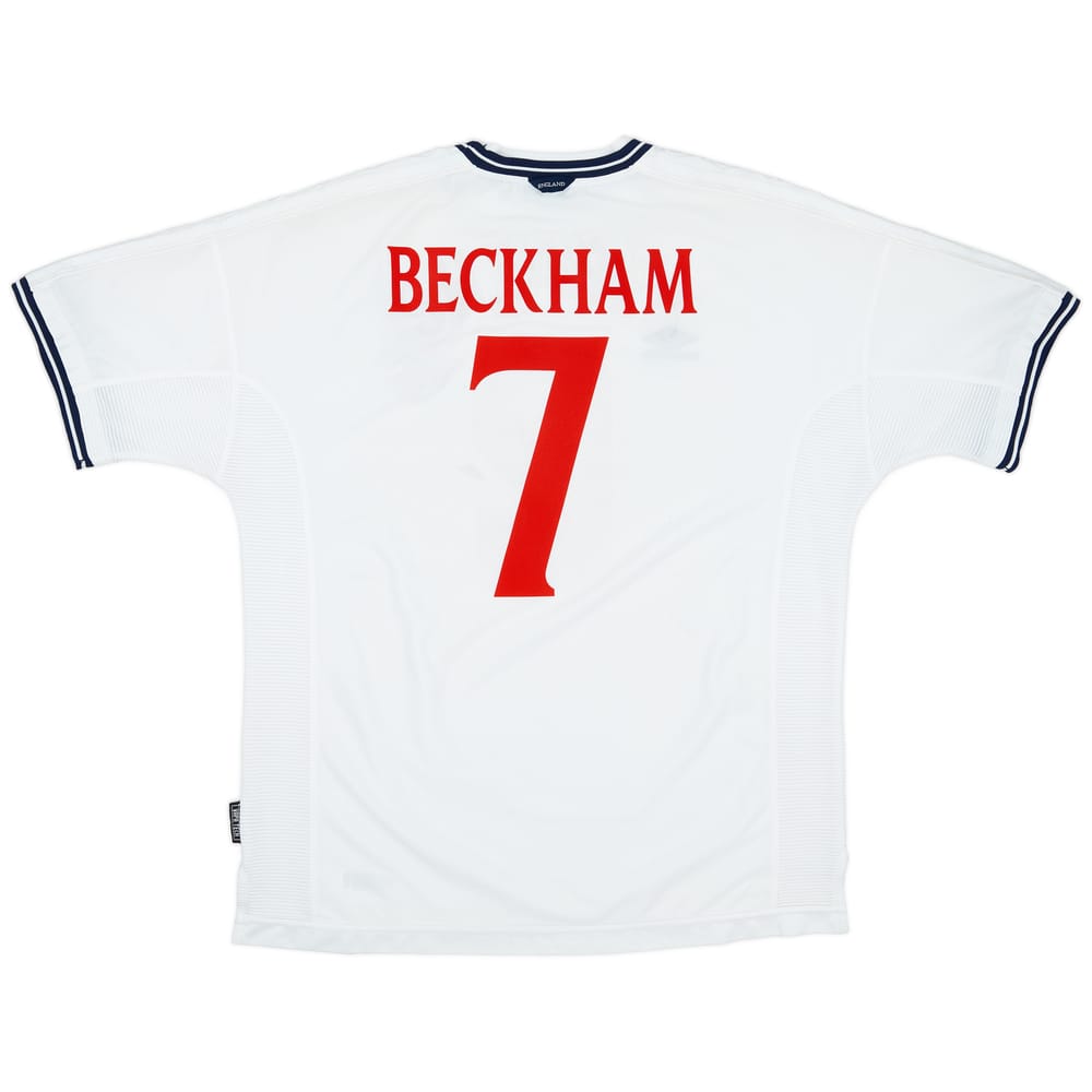 1999-01 England Home Shirt Beckham #7 - 6/10 - (XL)