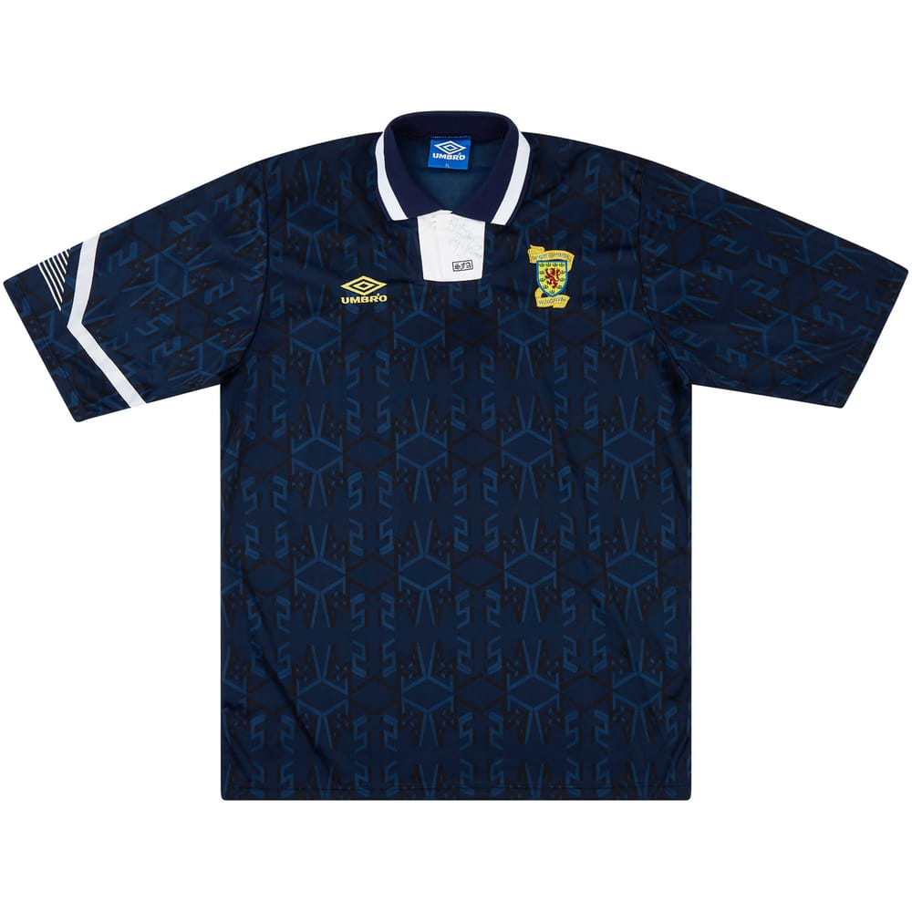 1992-93 Scotland Match Issue Signed Home Shirt #9 (McCoist)