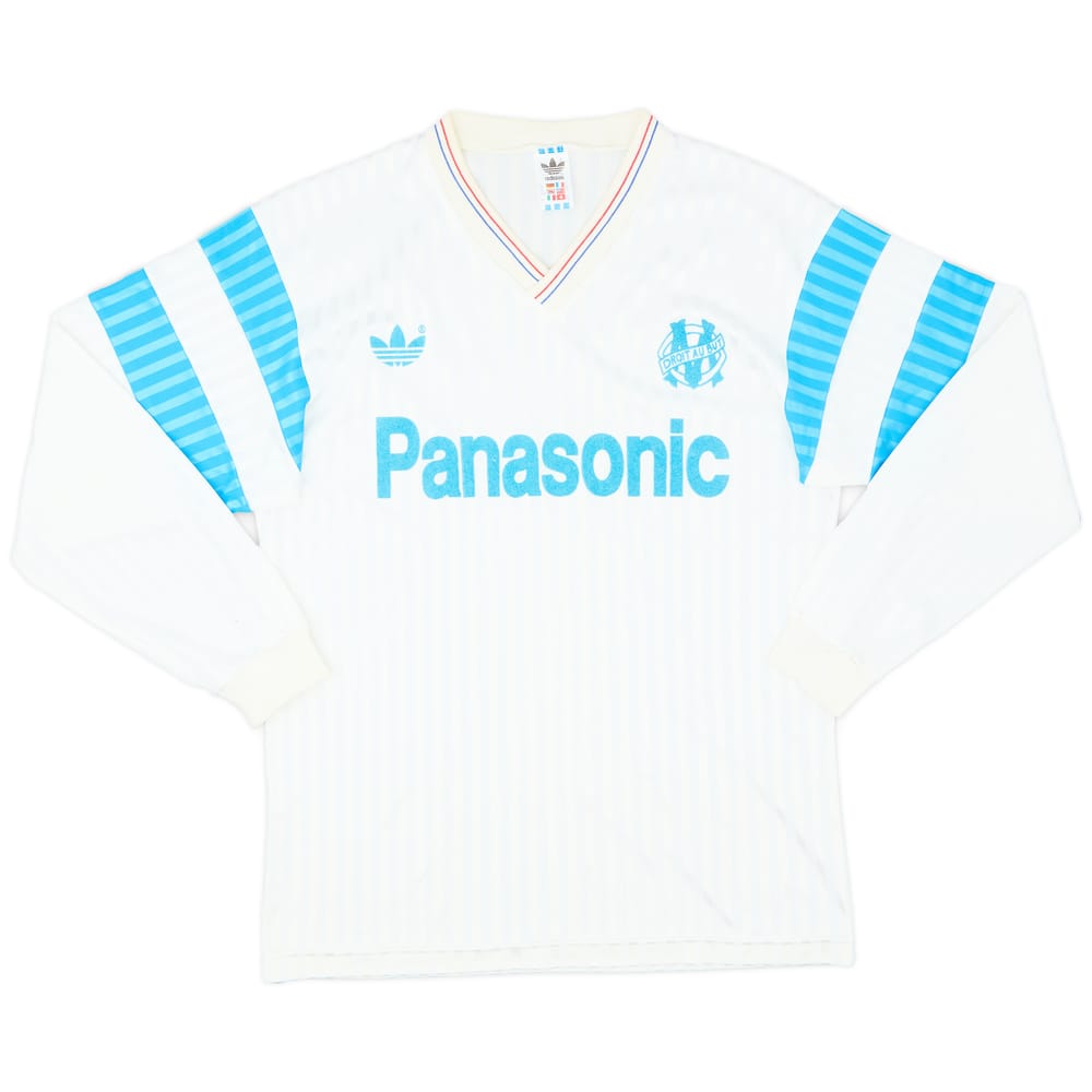 1990-91 Olympique Marseille Home L/S Shirt - 8/10 - (L)