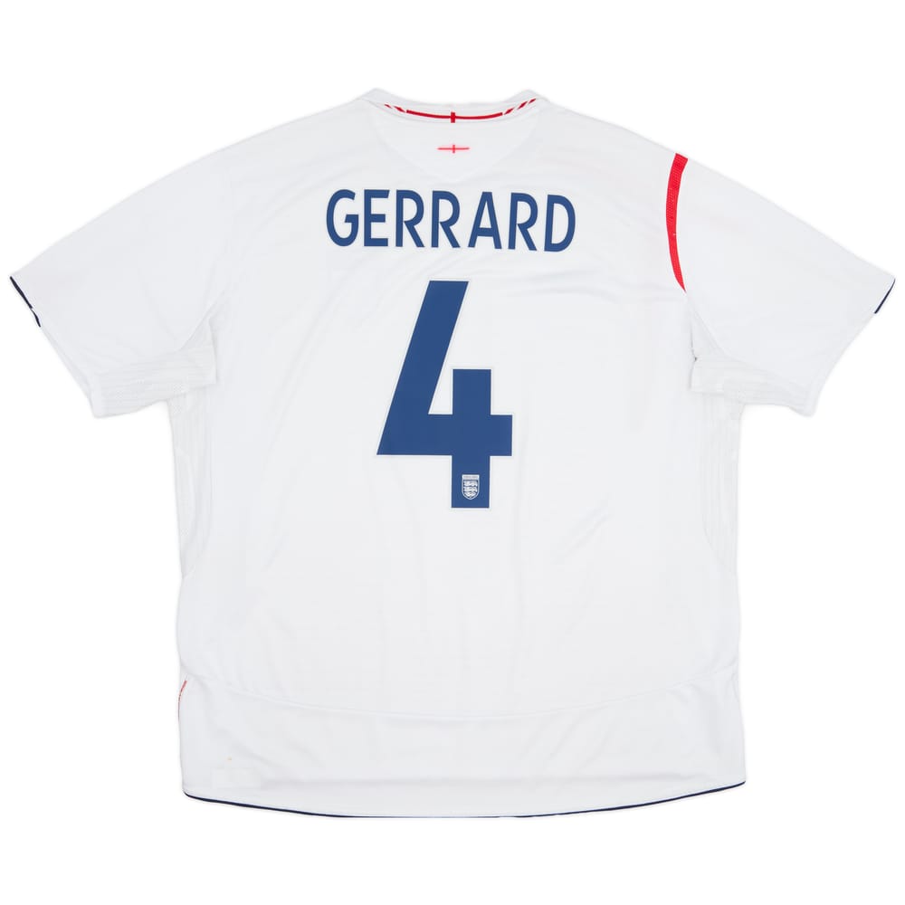 2005-07 England Home Shirt Gerrard #4 - 5/10 - (3XL)