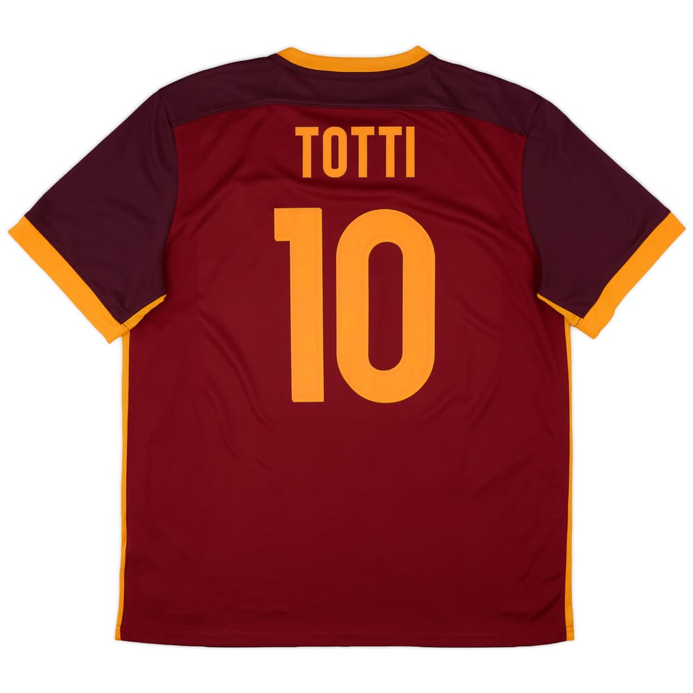 2015-16 Roma Home Shirt Totti #10 - 9/10 - (XL)