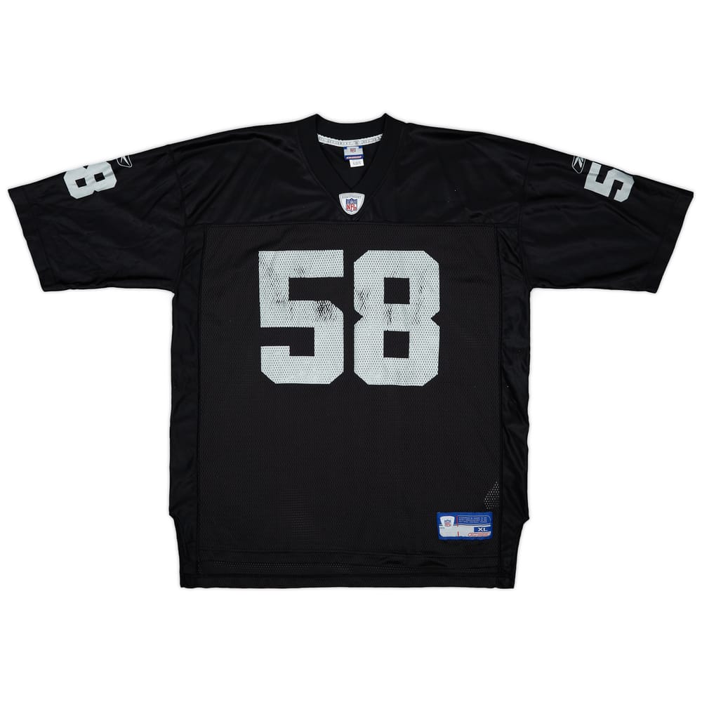 2002-04 Oakland Raiders Harris #58 Reebok On Field Home Jersey - 4/10 - (XL)