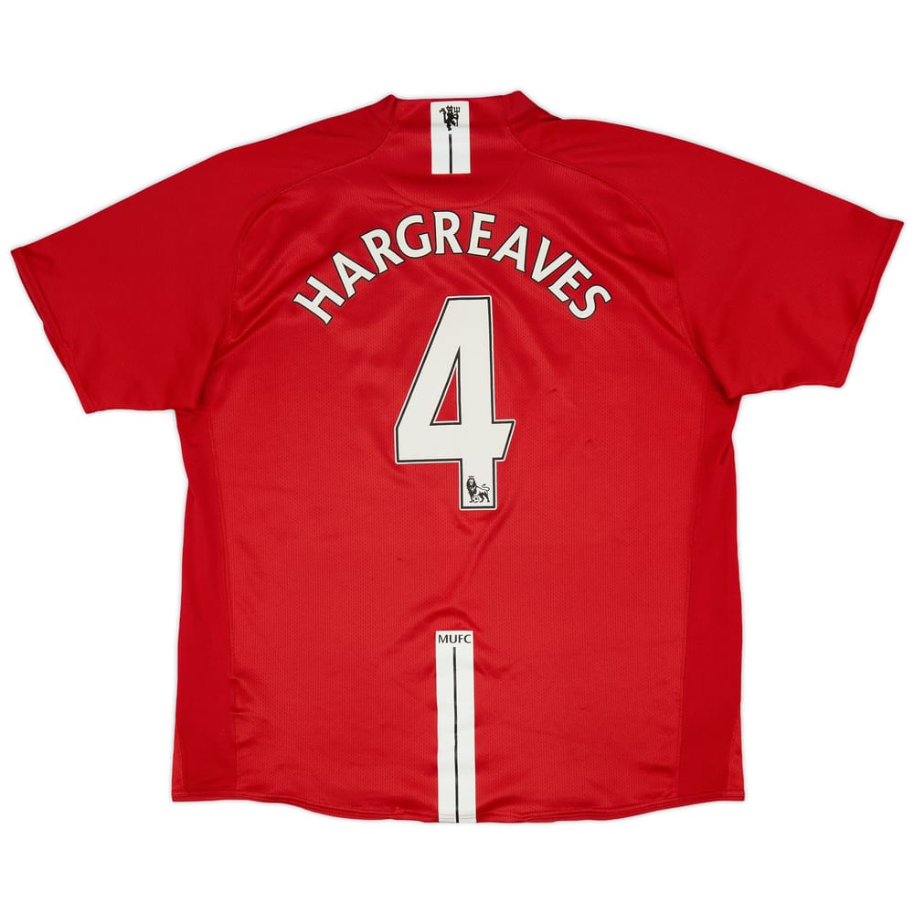2007-09 Manchester United Home Shirt Hargreaves #4 - 7/10 - (XL)