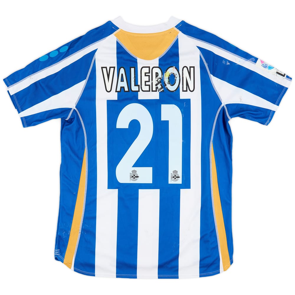 2007-08 Deportivo Home Shirt Valeron #21 - 4/10 - (L)