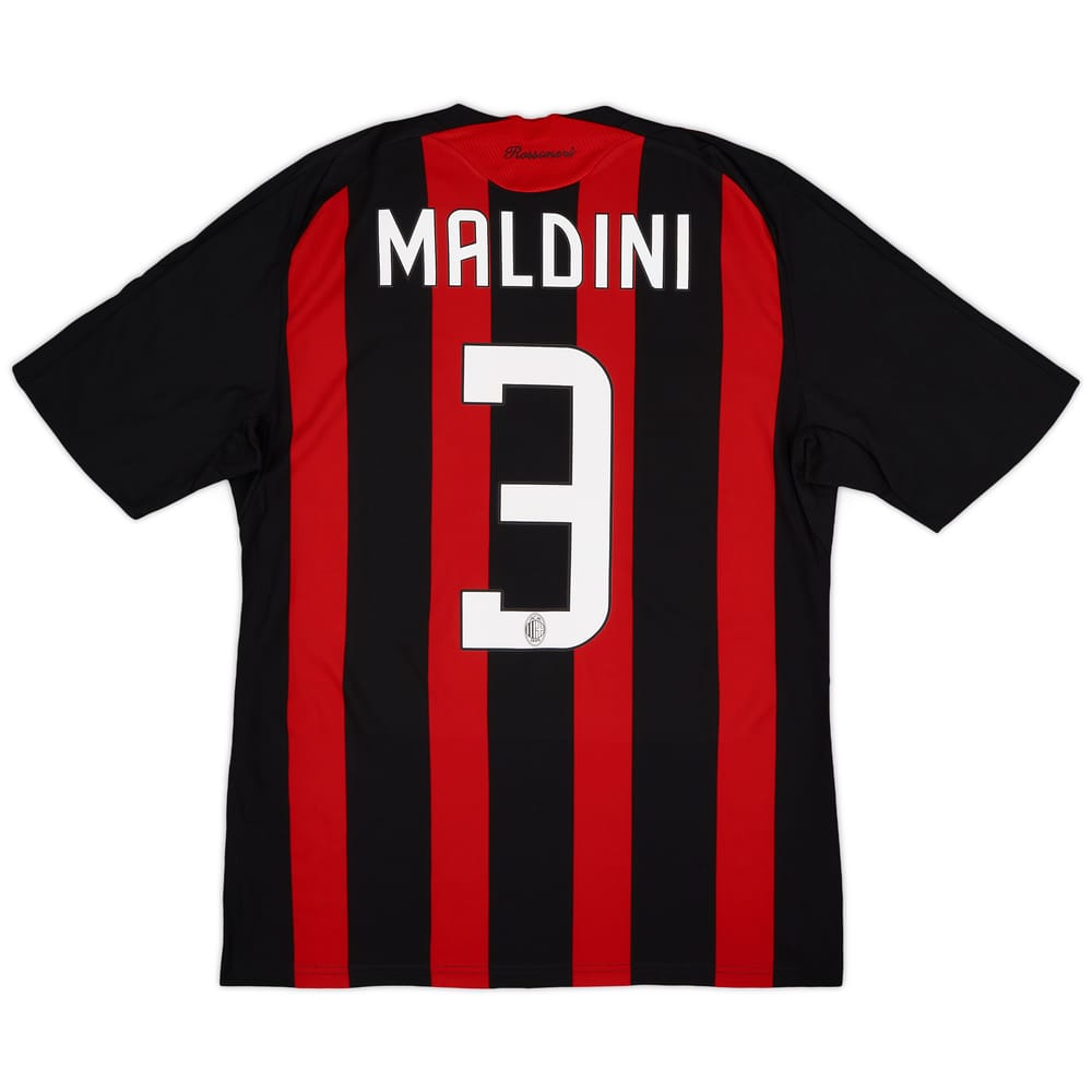 2008-09 AC Milan Home Shirt Maldini #3 - 5/10 - (M)