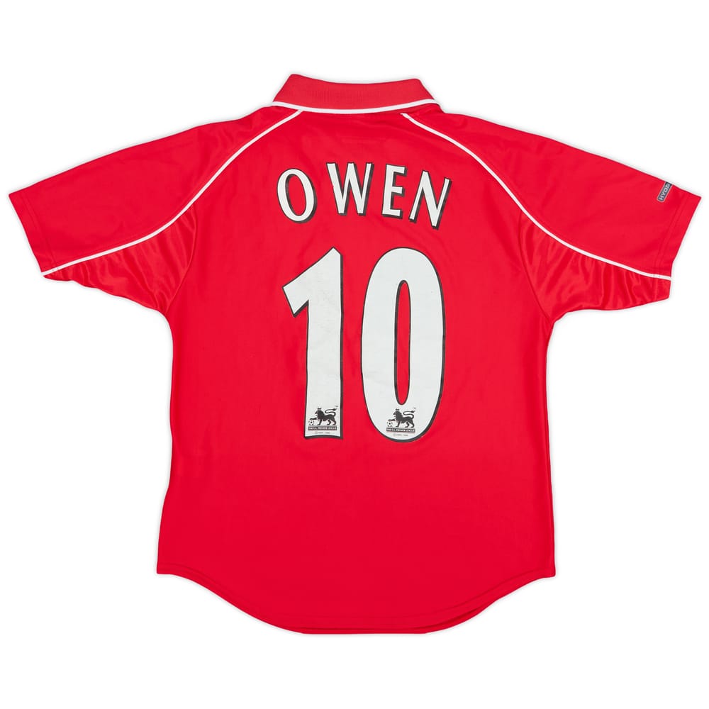 2000-02 Liverpool Home Shirt Owen #10 - 7/10 - (M.Boys)