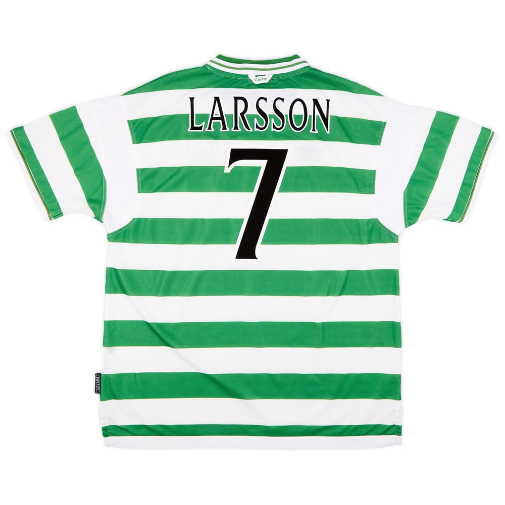 1999-01 Celtic Home Shirt Larsson #7 - 8/10 - (XXL)