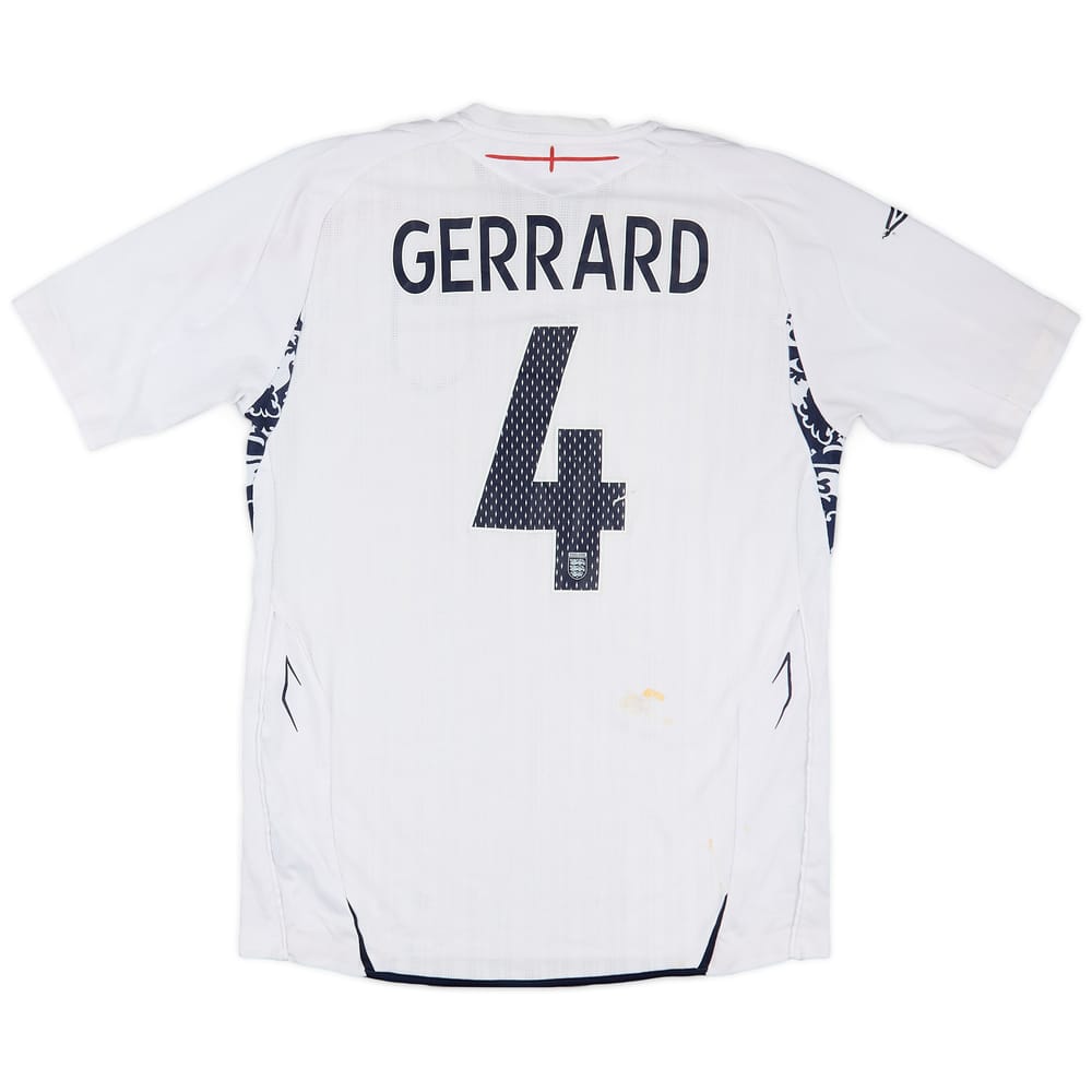 2007-09 England Home Shirt Gerrard #4 - 6/10 - (M)