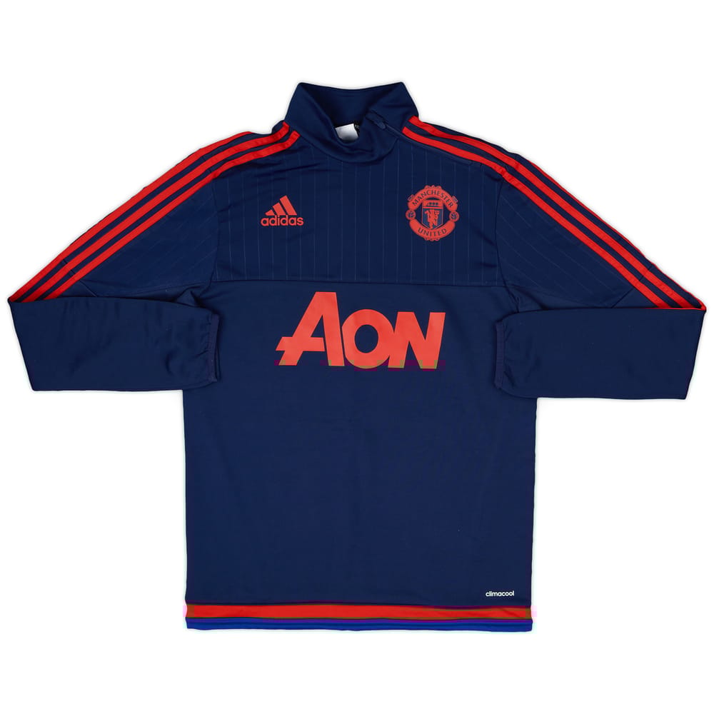 2015-16 Manchester United adidas 1/4 Zip Drill Top - 9/10 - (S)