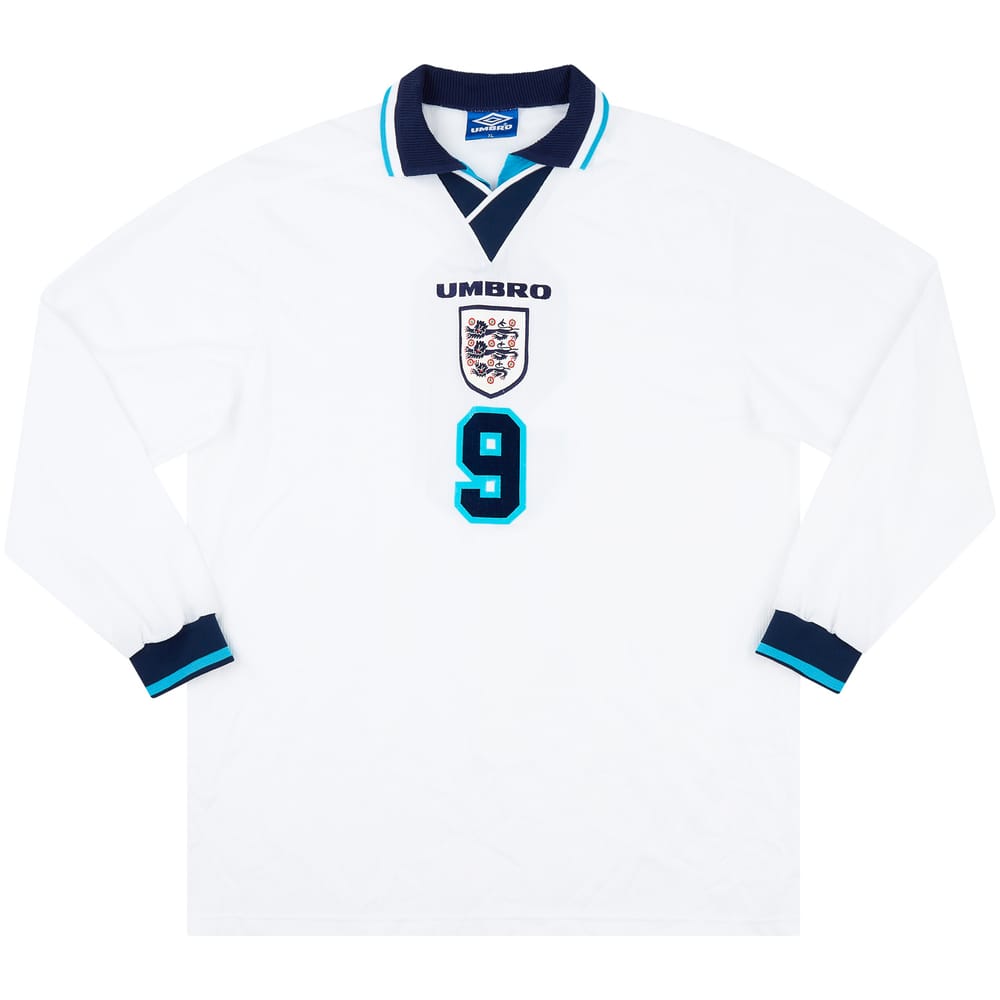 1995-97 England Match Issue Home L/S Shirt #9 (Shearer)