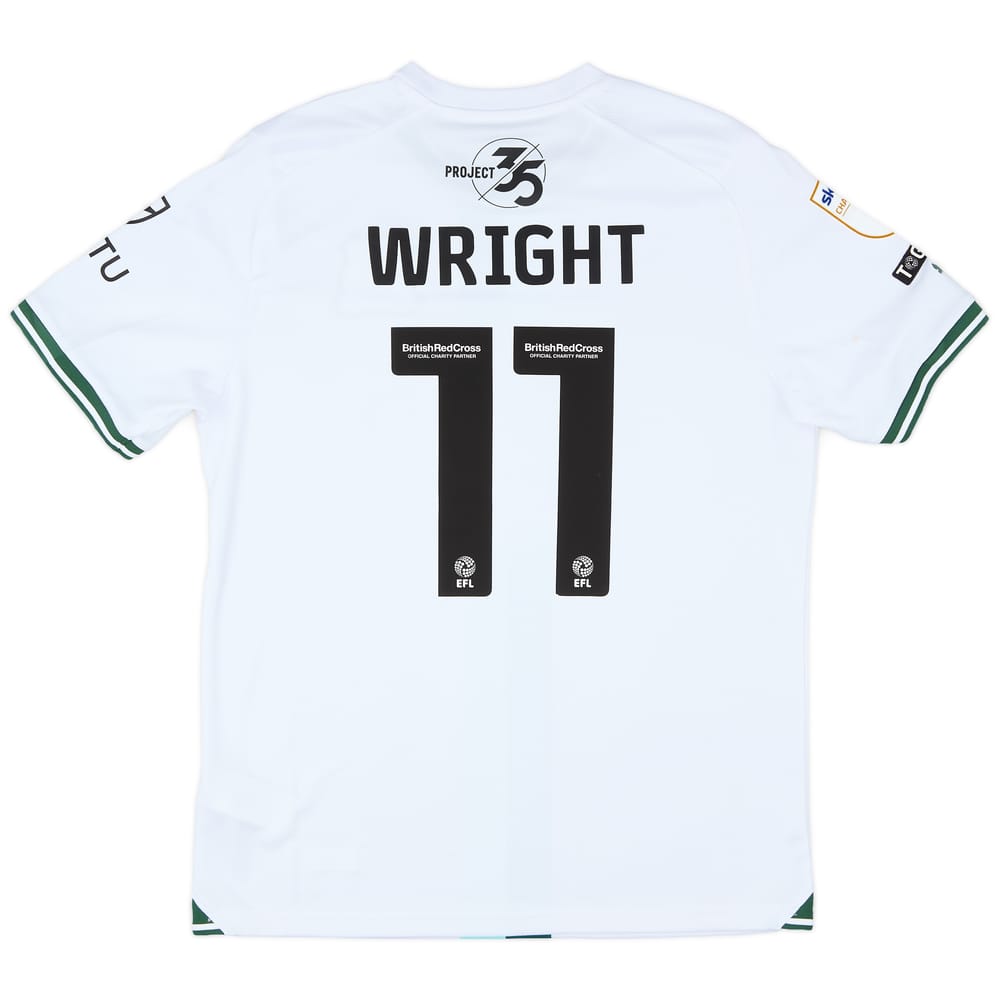 2023-24 Plymouth Match Issue Away Shirt Wright #11