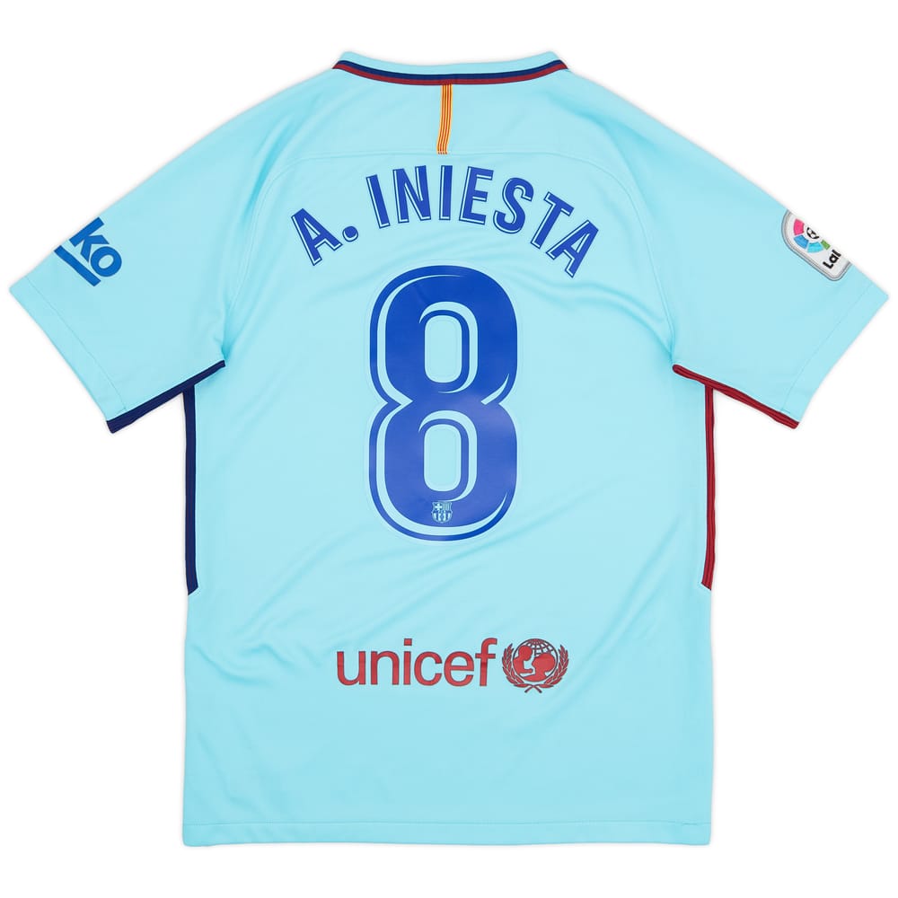 2017-18 Barcelona Away Shirt A.Iniesta #8 - 6/10 - (S)