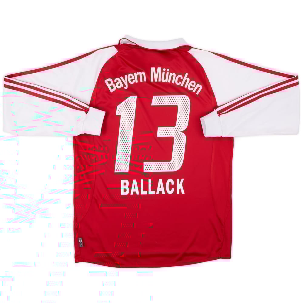2003-04 Bayern Munich Home L/S Shirt Ballack #13 - 6/10 - (M)