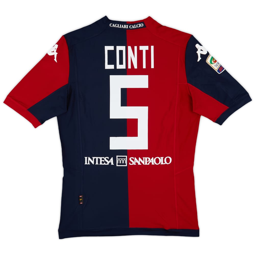 2014-15 Cagliari Match Issue Home Shirt Conti #5
