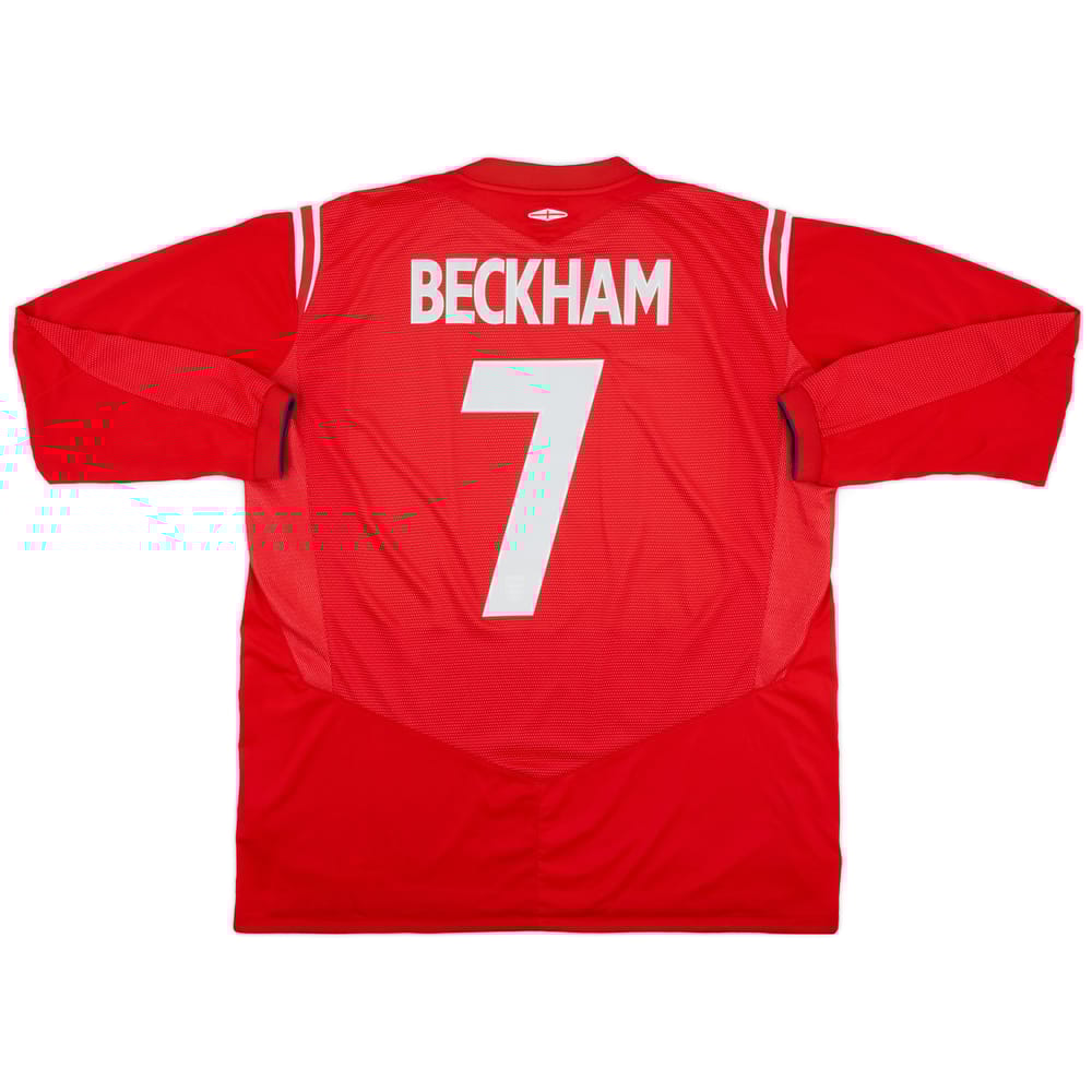 2004-06 England Away L/S Shirt Beckham #7 - 9/10 - (XXL)