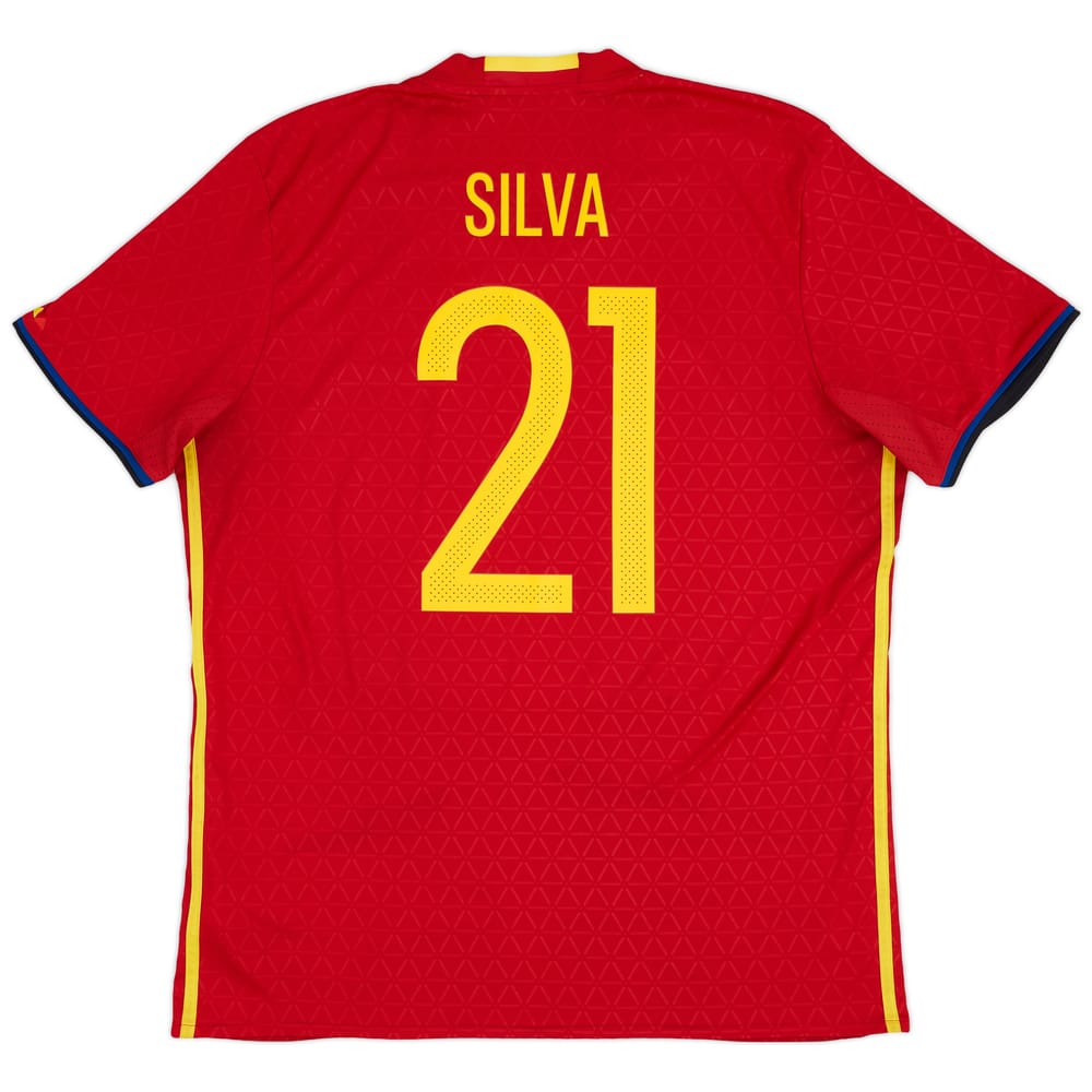 2016-17 Spain Home Shirt Silva #21 - 7/10 - (XL)