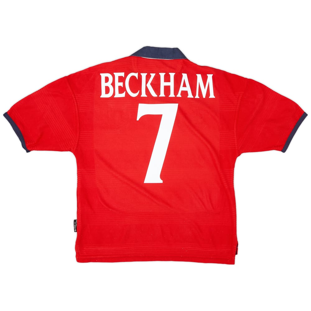 1999-01 England Away Shirt Beckham #7 - 7/10 - (Y)