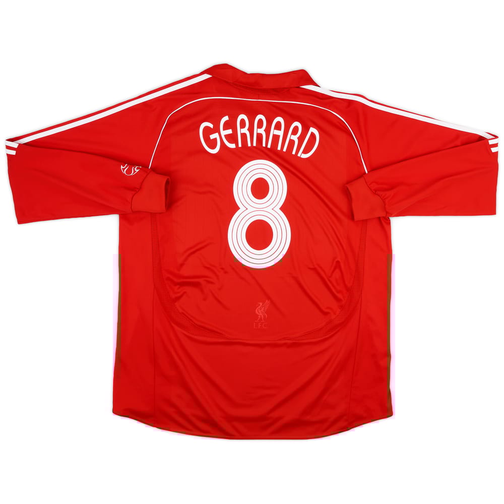2006-08 Liverpool Home L/S Shirt Gerrard #8 - 6/10 - (XXL)