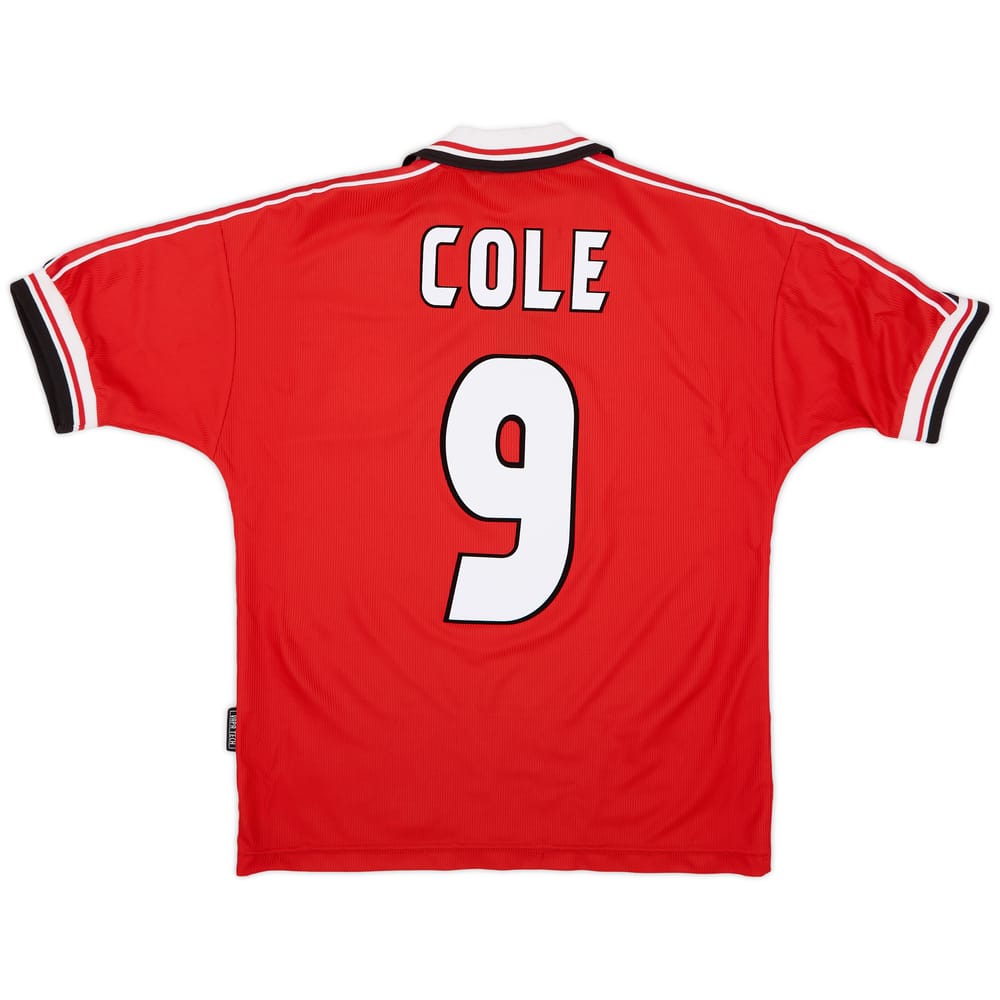 1998-00 Manchester United Home Shirt Cole #9 - 8/10 - (Y)
