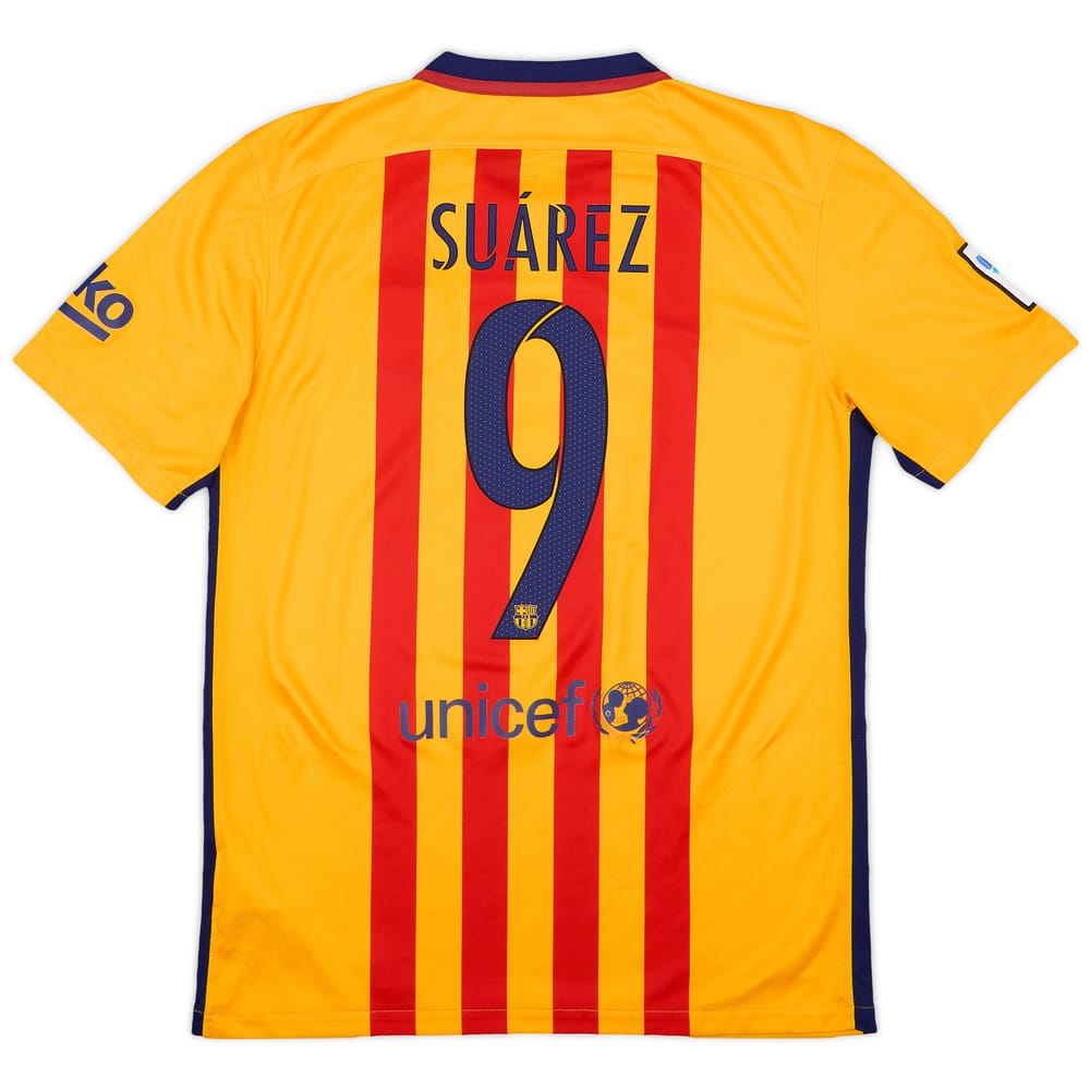 2015-16 Barcelona Away Shirt Suarez #9 - 5/10 - (M)