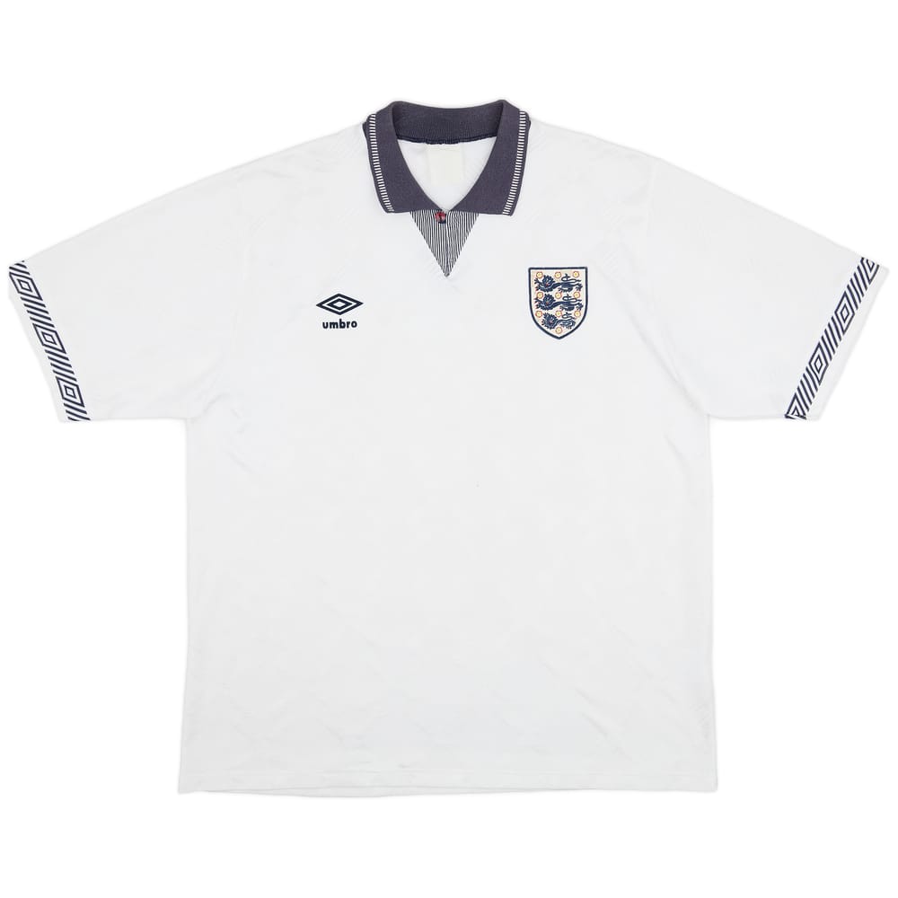 1990-92 England Home Shirt - 7/10 - (XL)
