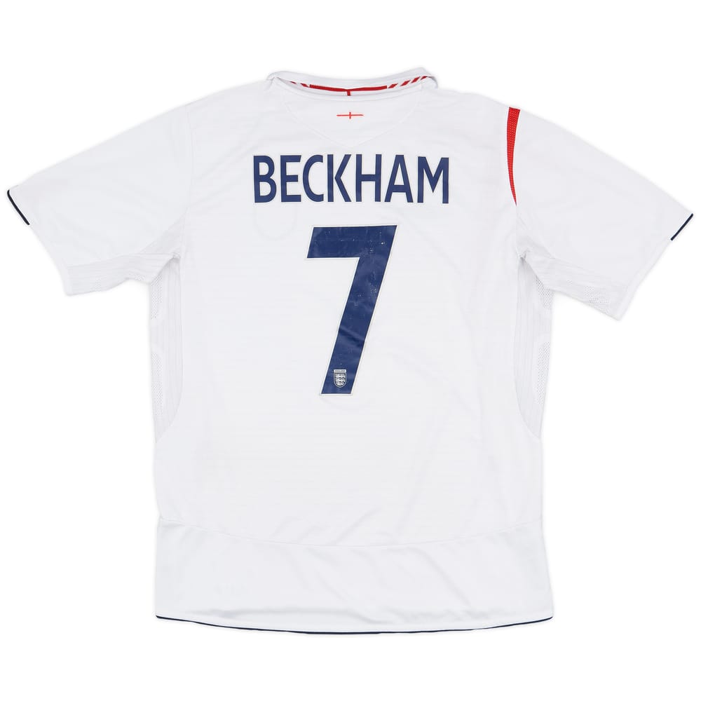 2005-07 England Home Shirt Beckham #7 - 6/10 - (L)