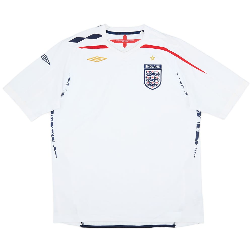 2007-09 England Home Shirt - 6/10 - (XL)