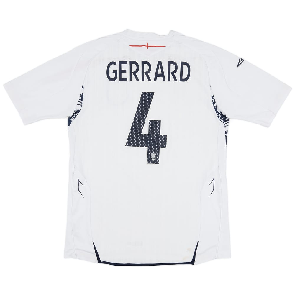 2007-09 England Home Shirt Gerrard #4 - 6/10 - (M)