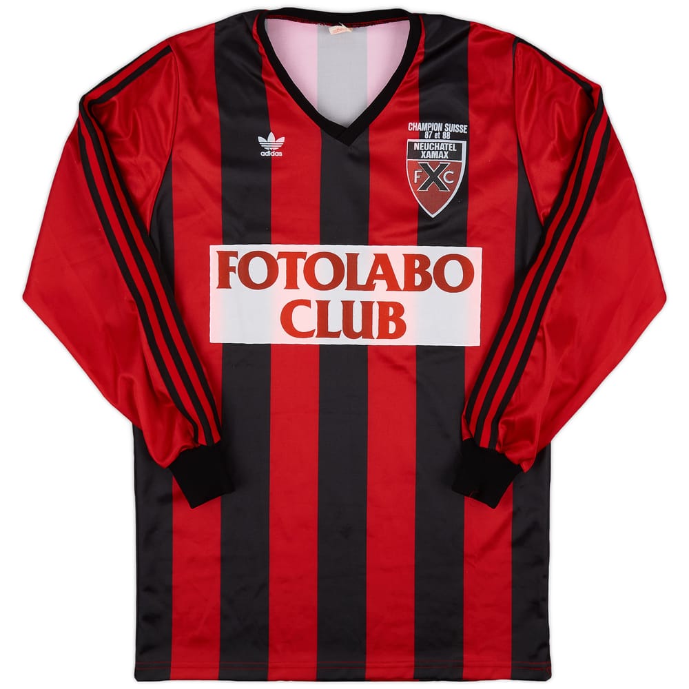 1987-88 Neuchatel Xamax ' Champion Suisee 87 et 88' Home Shirt - 8/10 - (L)