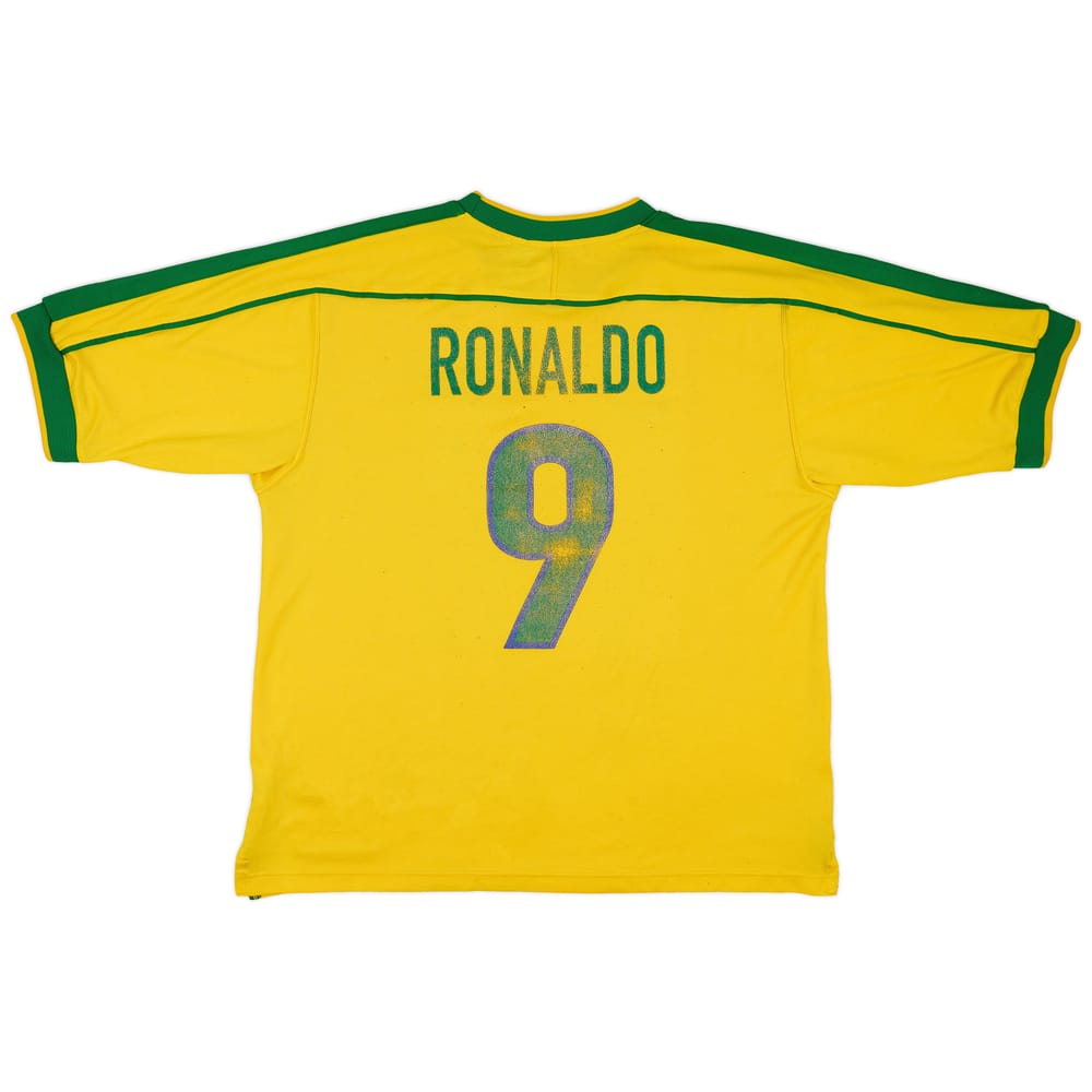 1998-00 Brazil Home Shirt Ronaldo #9 - 4/10 - (XXL)