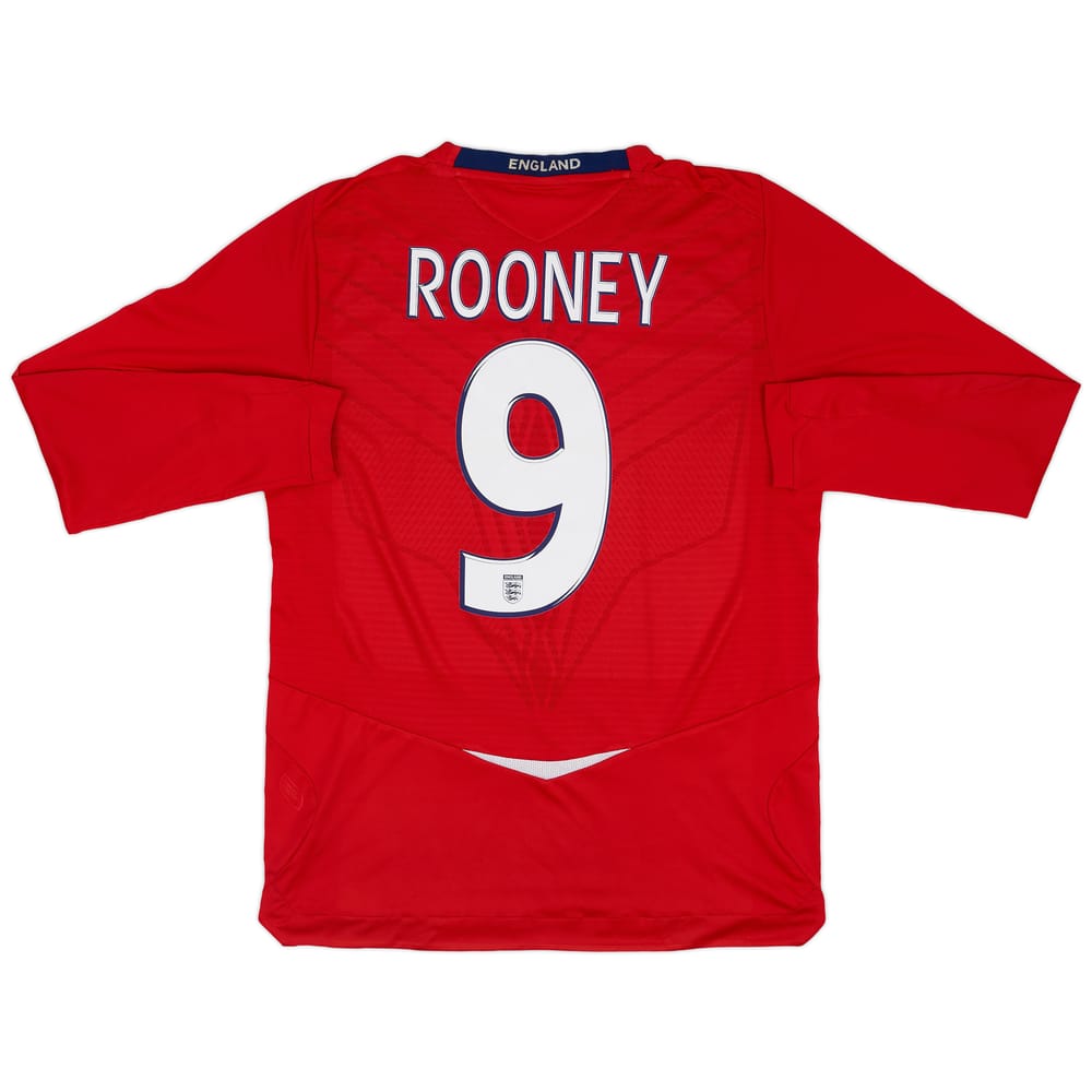 2008-10 England Away L/S Shirt Rooney #9 - 7/10 - (M)