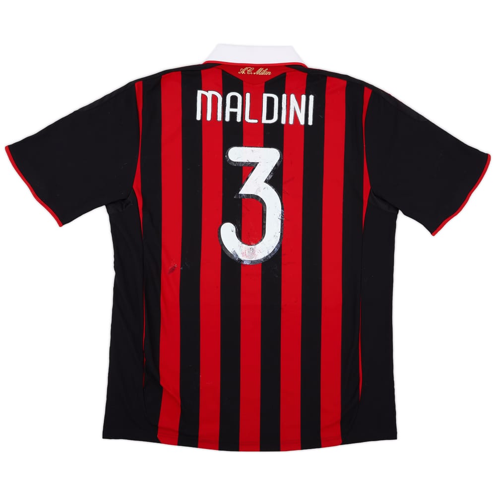 2009-10 AC Milan Home Shirt Maldini #3 - 4/10 - (XL)