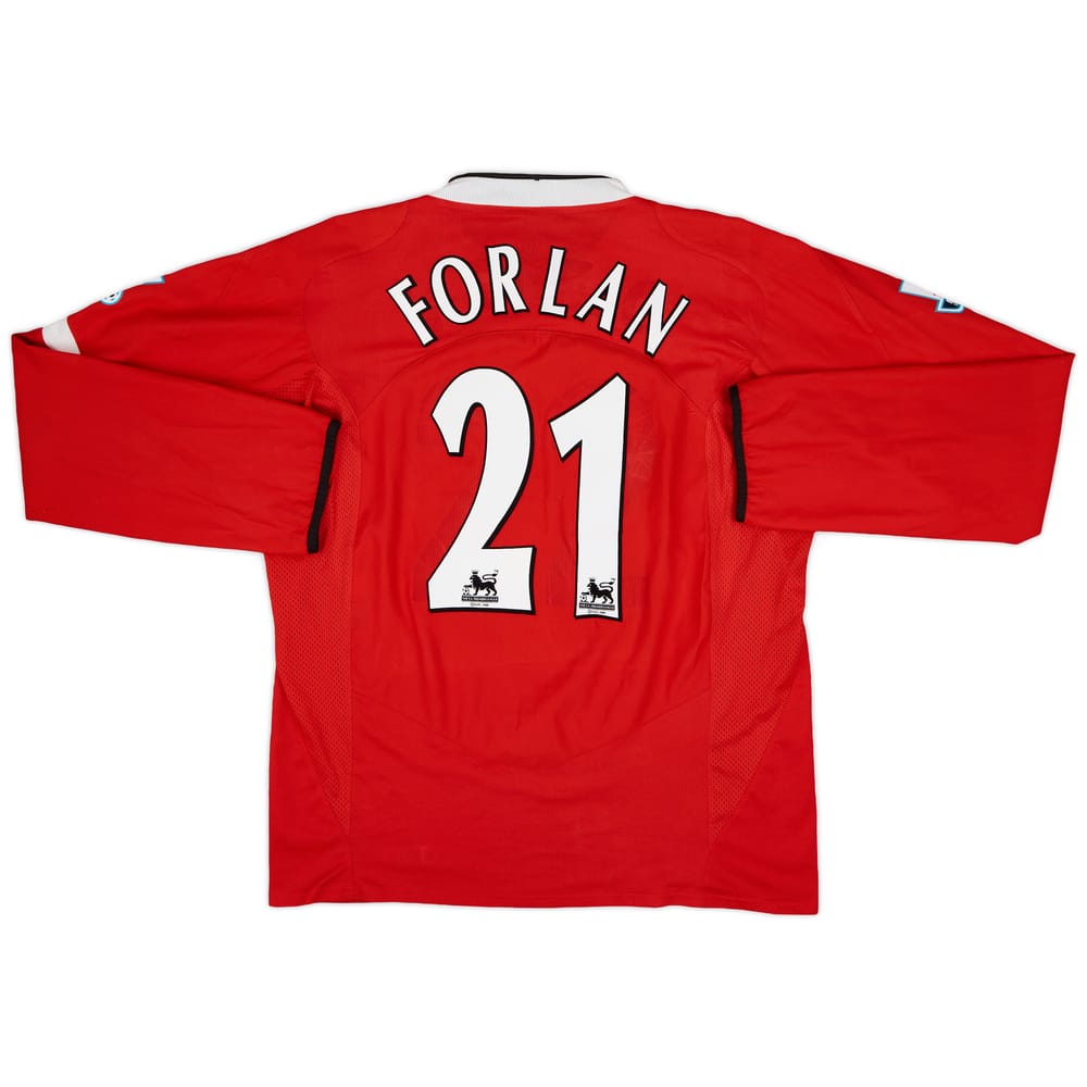 2004-06 Manchester United Home L/S Shirt Forlan #21 - 6/10 - (XL)