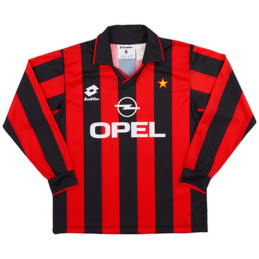 1994-95 AC Milan Home L/S Shirt - 9/10 - (L.Boys)
