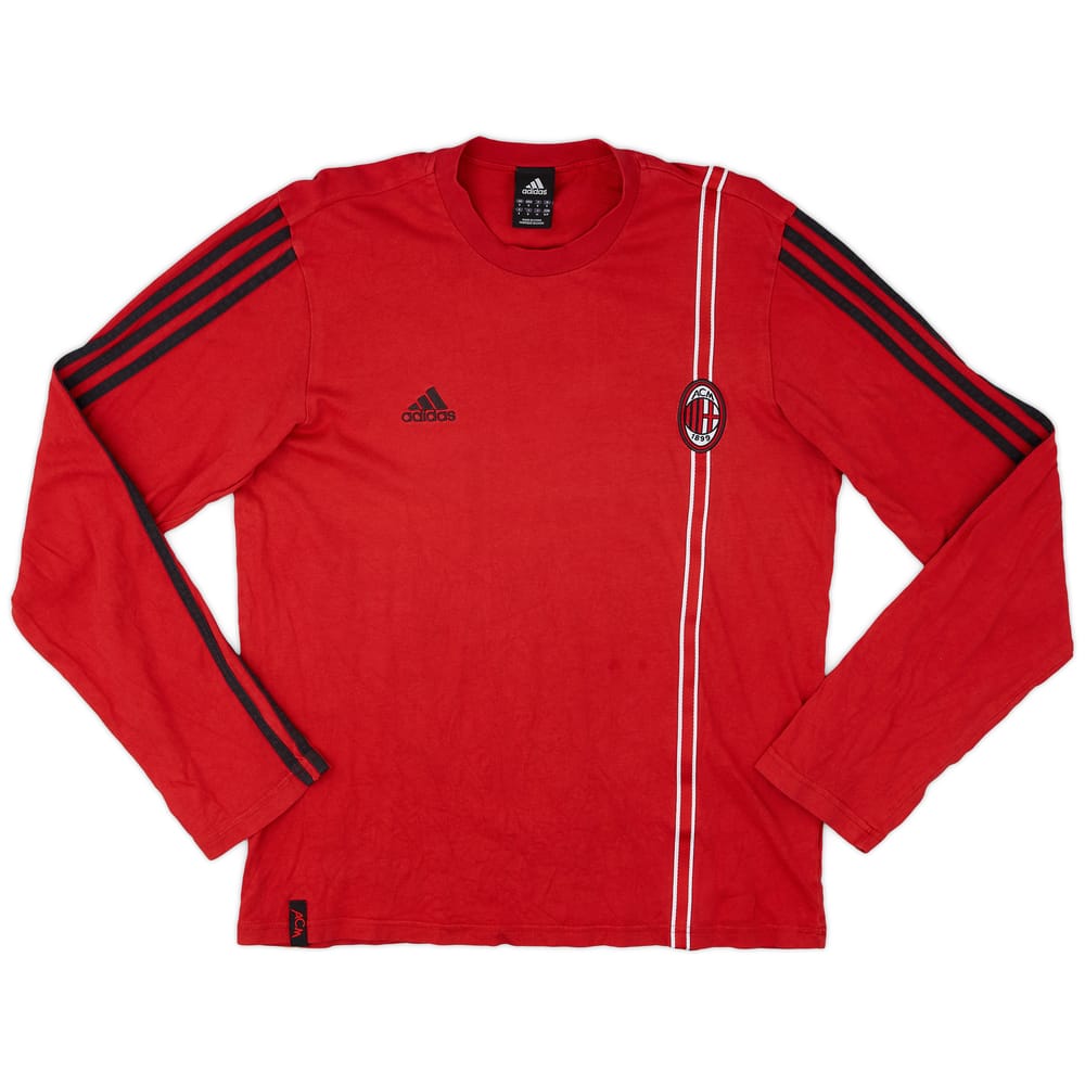 2006-08 AC Milan adidas Cotton L/S Tee - 7/10 - (S)