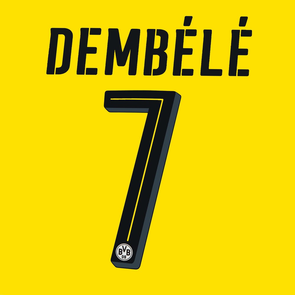2016-17 Borussia Dortmund Home Dembele #7 Name Set