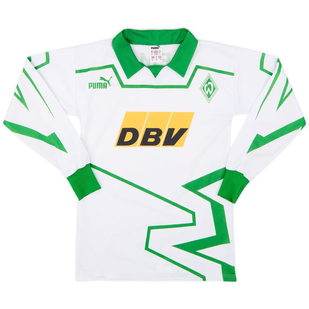 1993-94 Werder Bremen Signed Home L/S Shirt - 6/10 - (XS)