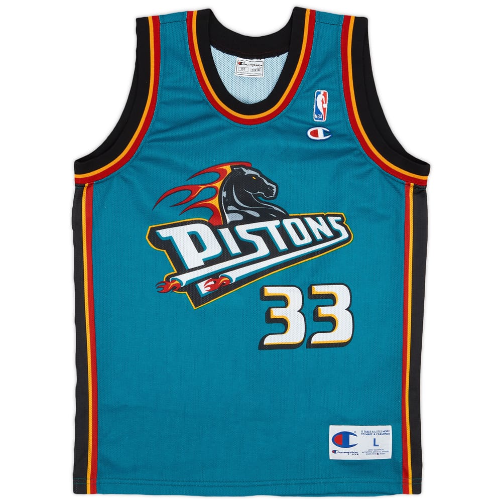 1996-00 Detroit Pistons Hill #33 Champion Away Jersey - 9/10 - (L.Boys)