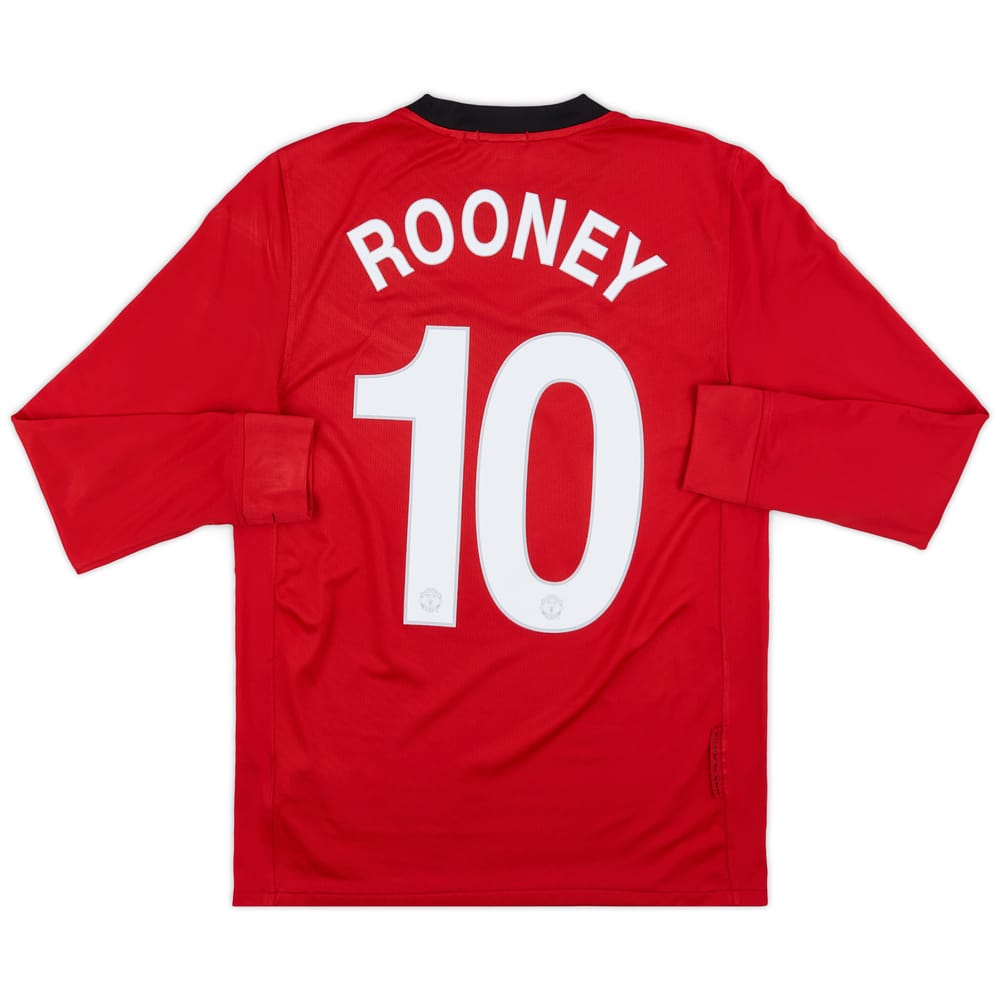 2009-10 Manchester United Home L/S Shirt Rooney #10 - 8/10 - (S)