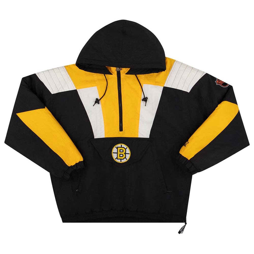 1990s Boston Bruins Starter Half-Zip Hooded Rain Coat XL