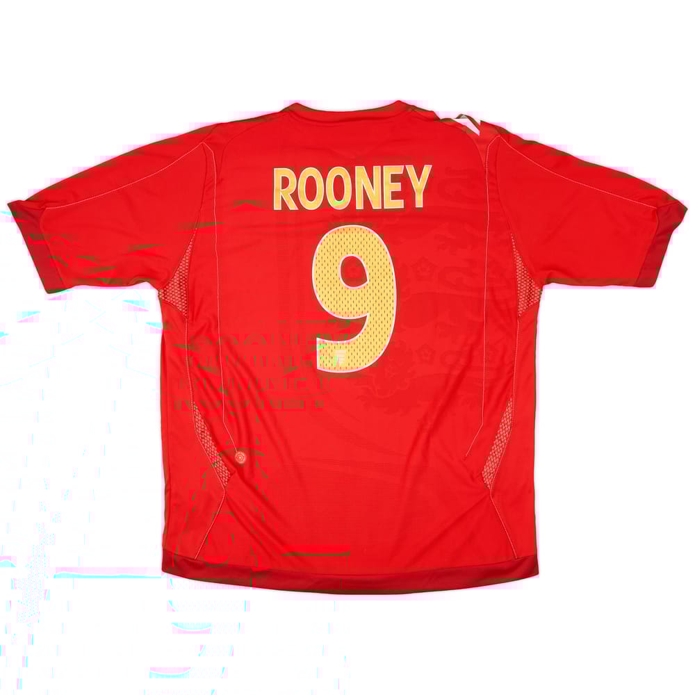 2006-08 England Away Shirt Rooney #9 - 7/10 - (XL)