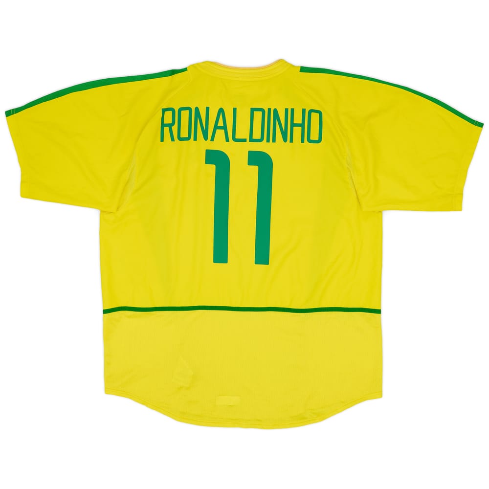 2002-04 Brazil Home Shirt Ronaldinho #11 - 7/10 - (XXL)