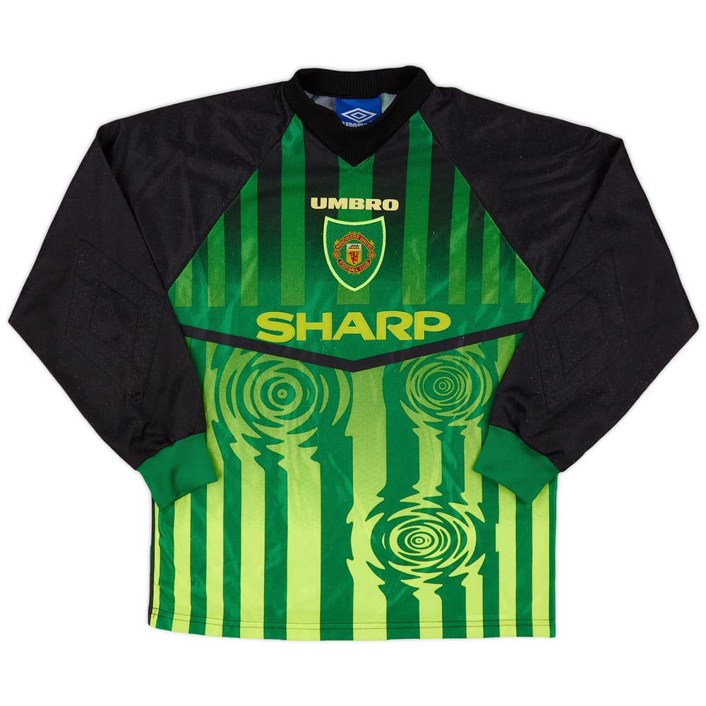 1997-98 Manchester United Green GK Shirt - 8/10 - (L.Boys)