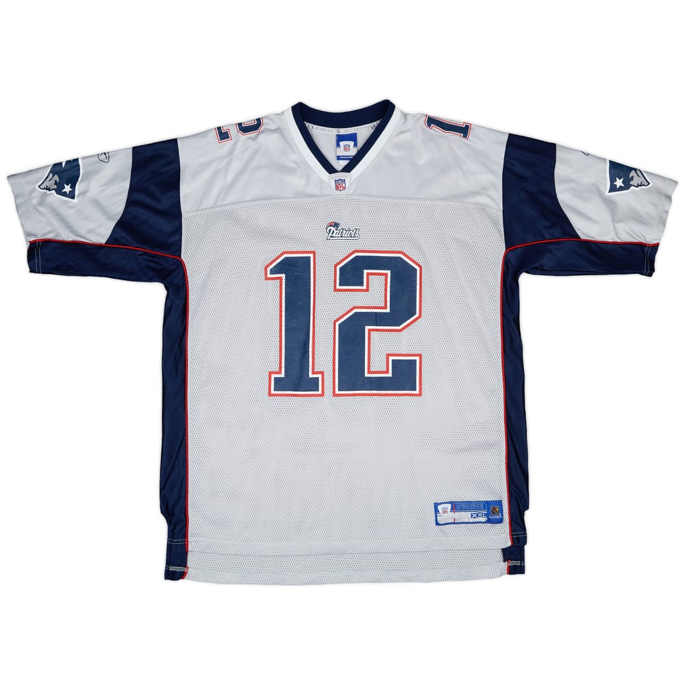 2005-06 New England Patriots Brady #12 Reebok On Field Alternate Jersey - 8/10 - (XXL)