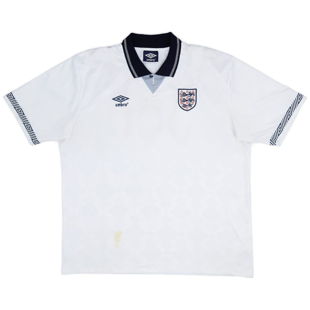 2002 England Umbro Retro 1990-92 Home Shirt #19 - 5/10 - (XXL)
