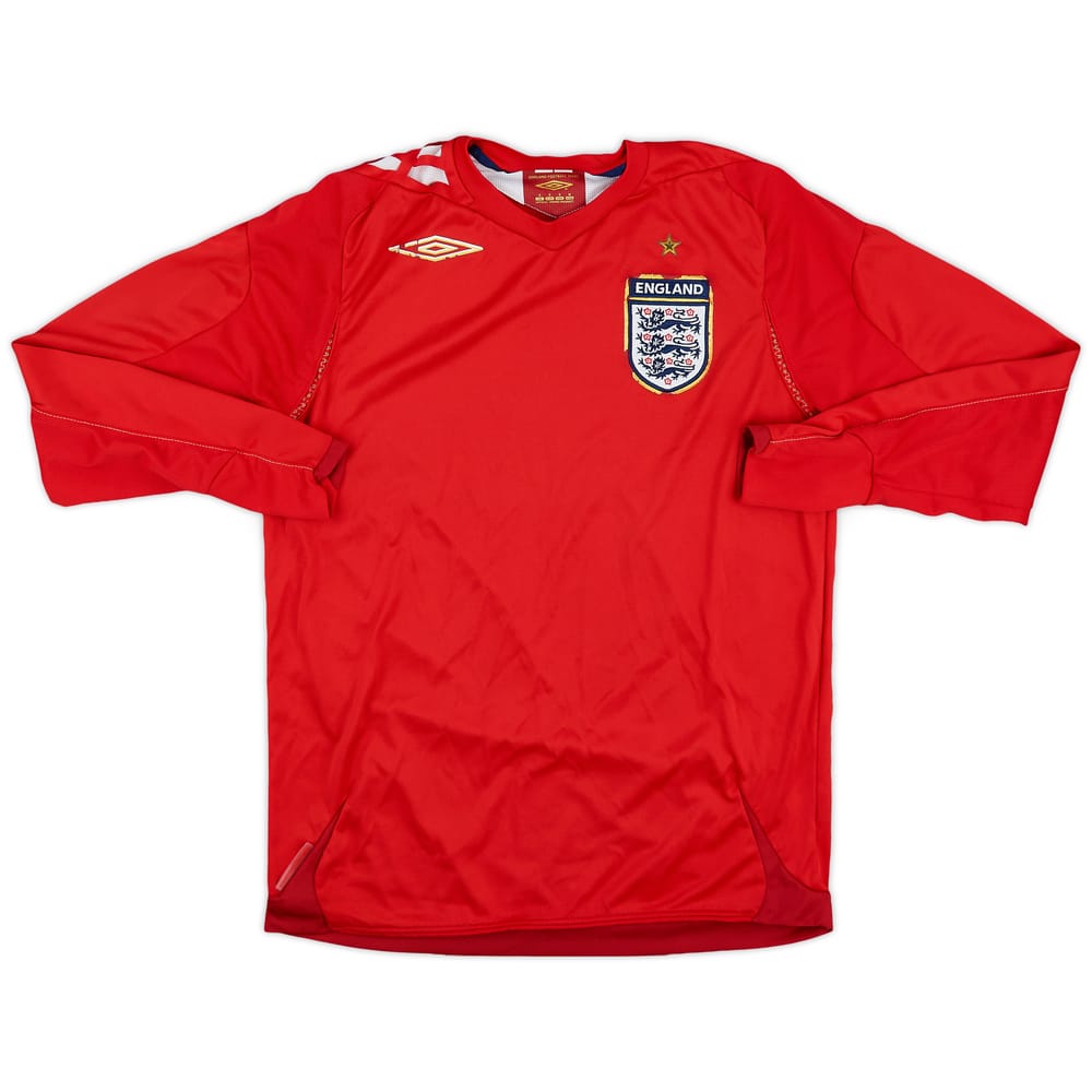 2006-08 England Away L/S Shirt - 5/10 - (S)