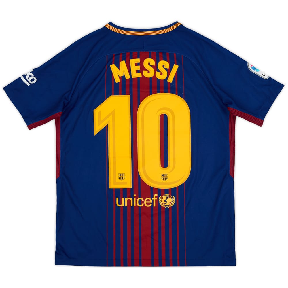 2017-18 Barcelona Home Shirt Messi #10 - 9/10 - (XL.Boys)