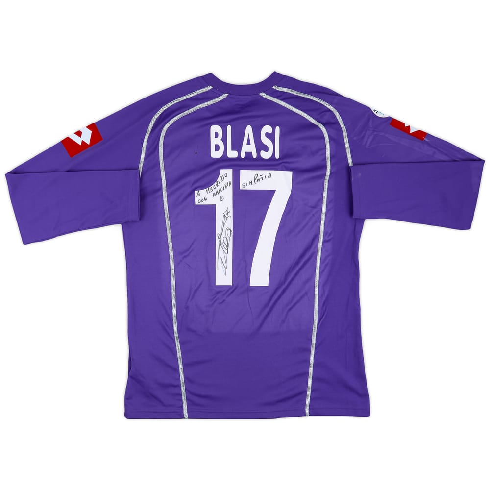 2006-07 Fiorentina Match Issue Signed Home L/S Shirt Blasi #17