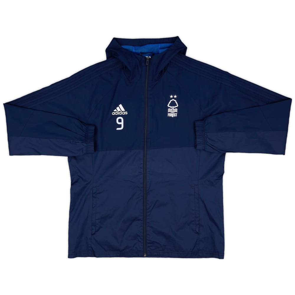 2017-18 Nottingham Forest adidas Player Issue Hooded Rain Jacket #9 - 8/10 - (L)