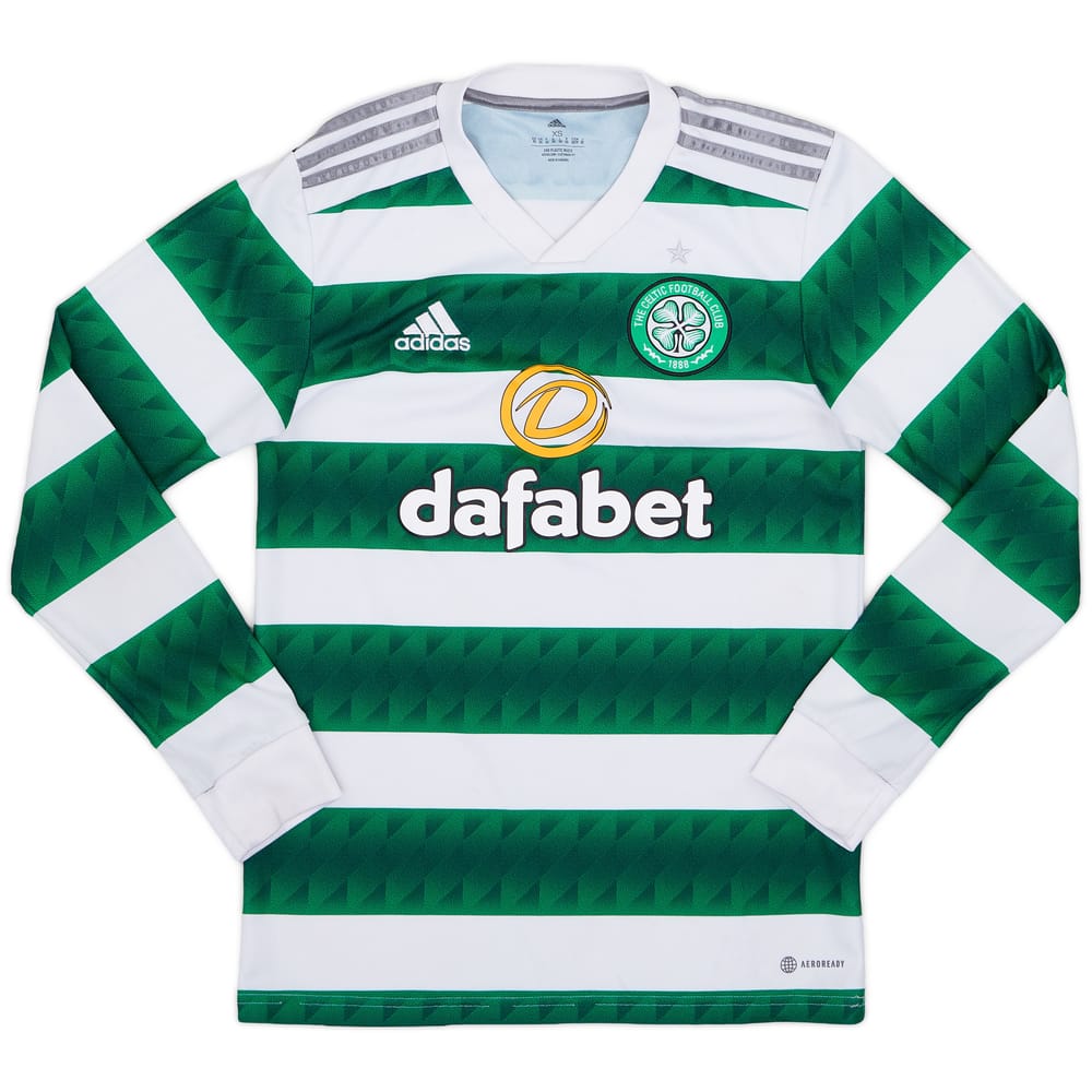2022-23 Celtic Home L/S Shirt - 9/10 - (XS)